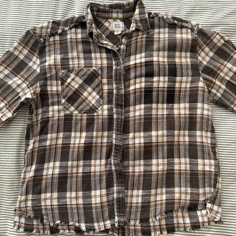 BDG - Casual Brown Plaid Button Down Shirt